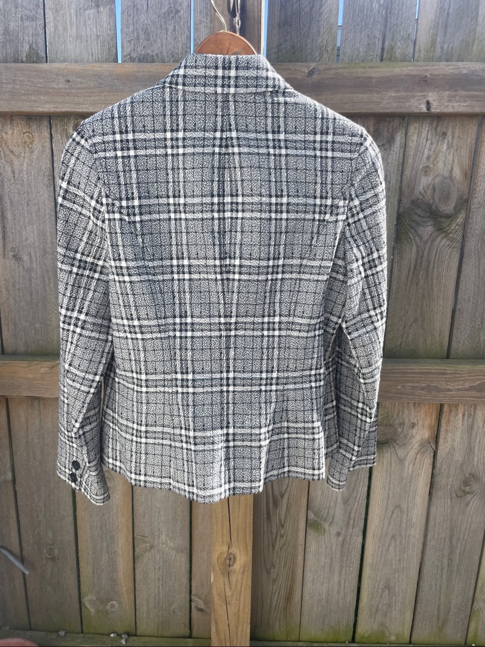 Pendleton Black & White Plaid Tailored Wool-Blend Blazer - Picture 2 of 3